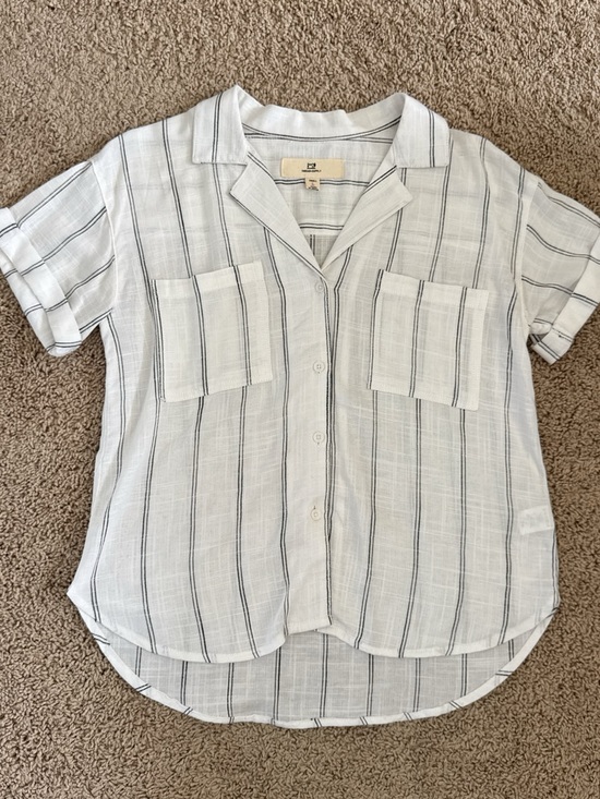 Thread & Supply Tops - White striped button down shirt